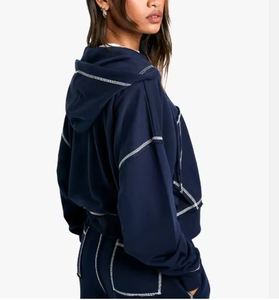 Sweat à capuche oversize en vrac pour femmes Fabricant de gros OEM Tissu en coton Impression personnalisée Fournisseur - Product Image 5