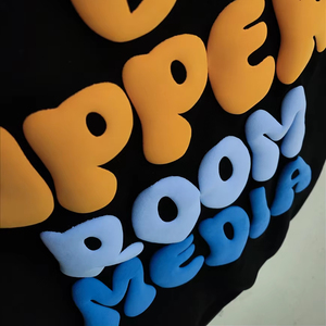 Personalizado 100% poliéster High Street Oversize camiseta hombres mujeres sólido marca en blanco 3D Puff impresión personalizada imagen diseño Logo - Product Image 1