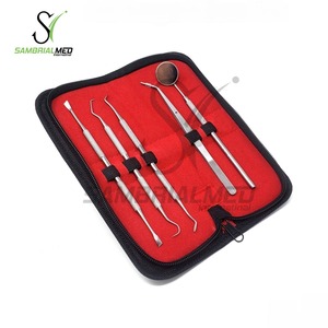 Premium Quality German Stainless Steel Dental Oral Kit Manual Includes Scaler Probe <b>Pick</b> SET Mirror Tools Surgical Instruments - Product Image 1