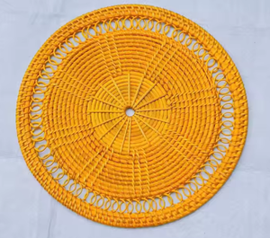 Mantel individual de ratán artesanal bohemio Sisu, alfombrillas y almohadillas elegantes - Product Image 3