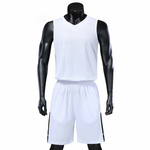 Ensemble de maillots d'uniformes de basket-ball à sublimation personnalisée entraînement de football uniforme sans manches couleur unie hauts de basket-ball unisexe - Product Image 5
