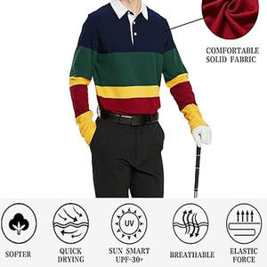Polos à fermeture éclair pour hommes, polos à manches courtes en tricot côtelé, t-shirts de golf décontractés à la mode, fabriqués par Dress Sports - Product Image 6