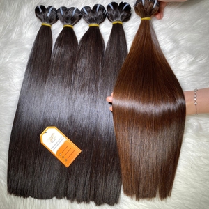 Extensión de cabello humano de alta calidad Super Bone Straight Natural Black, Natural Brown Color Cutícula Aligned Hair - Product Image 4
