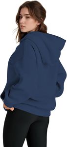 Sudadera de lana de manga larga con logotipo personalizado OEM para mujer, Sudadera con capucha, moda informal para invierno, venta al por mayor - Product Image 4