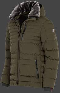 Chaqueta acolchada con capucha ecológica unisex de alta calidad con cierre de cremallera logotipo frontal personalizado informal a prueba de agua/viento - Product Image 6