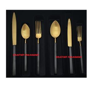 Juego de Cubiertos de Acero Inoxidable Dorado para Restaurante, Venta al por Mayor, Juego de Cuchillos, Cucharas y Tenedores, Vajilla Dorada - Product Image 1