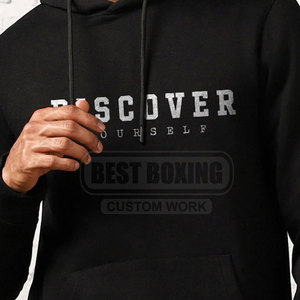 Sweat à capuche homme surdimensionné pour look de rue moderne Basic Slim Fit Sweat à capuche homme couleur noire Hoodies - Product Image 6