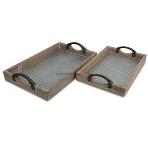 Ensemble de plateau de service rectangulaire bleu vif avec finition brillante et texture unique idéal pour présenter des collations et améliorer la décoration - Product Image 5