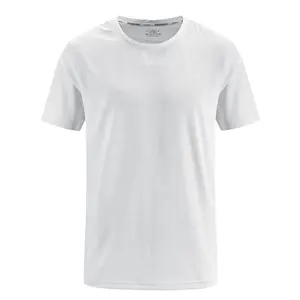 2024 폴리에스터 스판덱스 원단 통기성 라운드 넥 티셔츠 패션 간단한 야외 상의 여름 흰색 티셔츠
