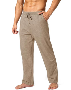 Pantalon de yoga décontracté pour hommes avec cordon de serrage en toile douce léger taille haute idéal pour les tenues et la détente à la maison - Product Image 2