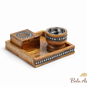 Bela Artisan bois laiton charbon de bois encensoir ensemble Portable Bakhoor Bukhoor brûleur Mini parfums voyage aromathérapie diffuseur encens - Product Image 1