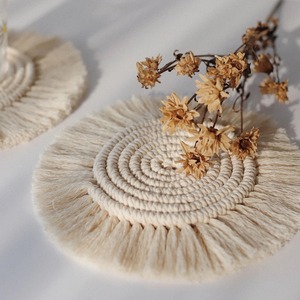 Sous-verre en macramé 100% coton fait à la main pour la décoration de la maison de la table à manger et de nombreuses autres utilisations prix de gros en Inde - Product Image 2