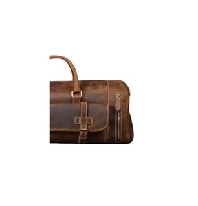 Premium Unisex Brown Leather Duffle Bag High Quality Fashionable Durable Large Capacity for Men Women's Gym Sports Travel - Product Image 3