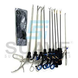 ชุดเครื่องมือผ่าตัดผ่านกล้องแบบสองขั้ว 11 ชิ้น ทำจากสแตนเลส ขนาด 5 มม. x 330 มม. คุณภาพดีที่สุด ใช้ซ้ำได้ โดย SUAVE SURGICAL INSTRUMENTS - Product Image 6