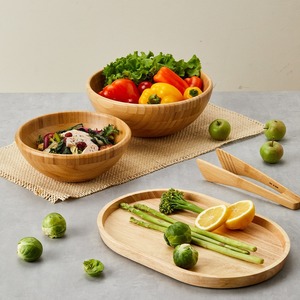 Biodegradable tableware set bamboo <b>wooden</b> <b>wooden</b> <b>fruit</b> bowls salad mixing bowl from Vietnam - Product Image 5