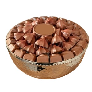 Creative Silver Metal Stainless Steel Chocolate Bowl Dessert Serving Platter Latest Designer Serving Bowl For <b>Sweets</b> Chocolates - Product Image 1