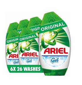 Pour Ariel Original 156 lavages (6X858 ml) Gel détergent à lessive Brrilliant élimination des taches et des odeurs emballage en plastique - Product Image 5