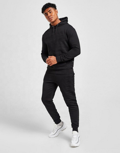 Survêtement de gymnastique pour hommes personnalisable Slim Fashion Fitted Printed Team Sport Wear Black Two-Piece Blank Sport Tracksuit-Taille XL Logo - Product Image 1