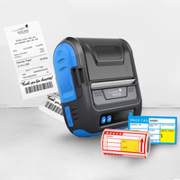 Mini imprimante portable industrielle à dents bleues de 80mm, étiquette thermique sans fil, code-barres de reçus de point de vente