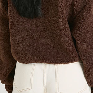 Sweat-shirt pour femme à fermeture quart de zip en polaire, manches longues, pour commandes en gros, design streetwear décontracté et durable 2026 - Product Image 4