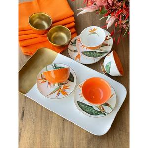 Set di tazze da tè fiori d'arancio 4