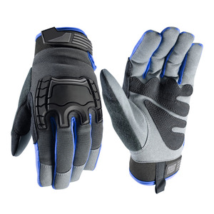 Gants de mécanicien en cuir synthétique de qualité supérieure, protection des mains injectée en TPR, antistatiques, résistants aux chocs et aux perforations - Product Image 2