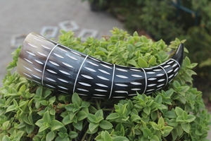 Eco-Friendly Medieval Style Ox Horn Drinking Cup 16oz Rustic Vintage <b>Glass</b> Beer & Mead Tankard for Weddings & Parties - Product Image 2