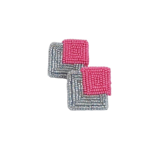 Boucles d'oreilles fantaisie multicolores faites à la main avec un design de broderie perlée élégant pour les filles à la mode et à la mode par glowin fashion - Product Image 5