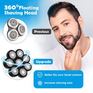 Tête de rechange pour rasoir électrique 8 têtes pour hommes, étanche IPX7, pour rasage de la tête, avec interface en allemand, pour tondeuse à barbe et cheveux - Product Image 2