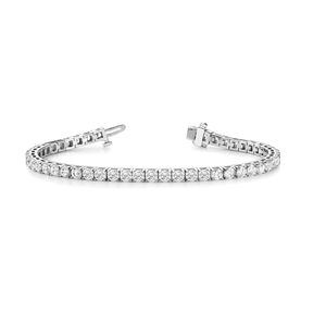 7.00MM <span class=keywords><strong>di</strong></span> diamante taglio rotondo <span class=keywords><strong>Tiffany</strong></span> In linea polo Set <span class=keywords><strong>bracciale</strong></span> da donna - Product Image 3