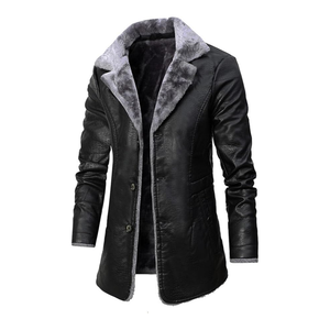 Manteaux en peau de mouton en cuir robuste de haute qualité, col montant en fausse fourrure, design personnalisé, blouson bombardier respirant et coupe-vent unisexe - Product Image 3