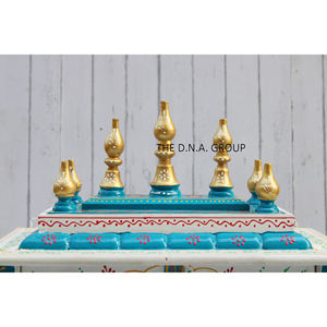 Pooja Mandir de madera de alta calidad hecho a mano para adoración hindú Mandir colgante de pared para regalos de boda y Diwali - Product Image 4