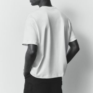 เสื้อยืดผ้าฝ้ายผู้ชาย, เสื้อยืดลำลองทรงหลวมสีพื้นเสื้อเปล่าสำหรับชายและหญิง - Product Image 4