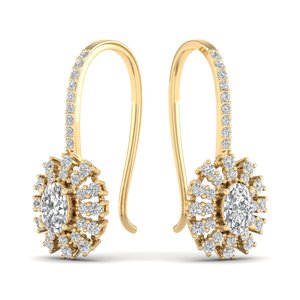 REYES Precio al por Mayor, Pendientes Colgantes de Oro Sólido de 14K con Moissanita de Corte Ovalado de 1.88 Quilates, Joyería Elegante para Fiestas para Mujer - Product Image 6