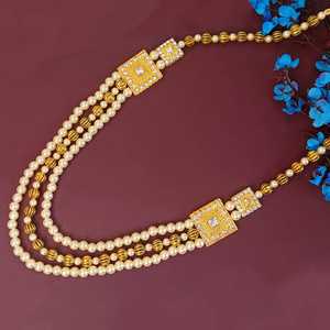 Fabricants de bijoux indiens cristal fausse perle perlée multi couches brin collier bijoux en gros - Product Image 2