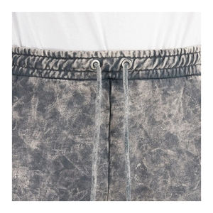 Pantalones de chándal de algodón 100% de peso pesado personalizados para hombre, pantalones extragrandes de cintura media de pierna ancha lavados con ácido con cordón de estilo informal - Product Image 4