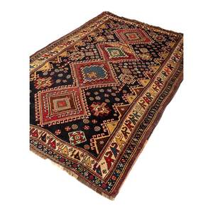 Alfombra de Lana Anudada a Mano Azul Aalam con Patrón Geométrico para Sala de Estar, Rectangular 9x12, Diseño Abstracto Tipo Rompecabezas -PAEM-408 para Uso Doméstico - Product Image 2