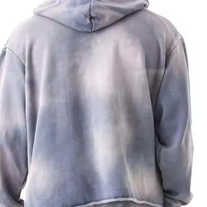 Sudaderas con Capucha Unisex de Etiqueta Privada, Lavado Ácido, Efecto Desgastado, Premium, Hombros Caídos, 100% Algodón - Product Image 4