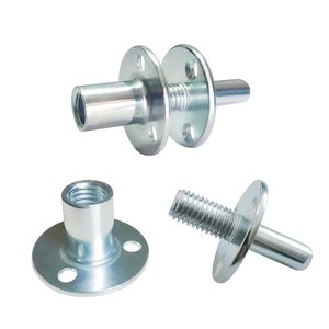 Écrous en T à base à 3 trous en acier au carbone zingué galvanisé Quincaillerie pour meubles Plaquage de bride Bois Métrique Certifié - Product Image 1