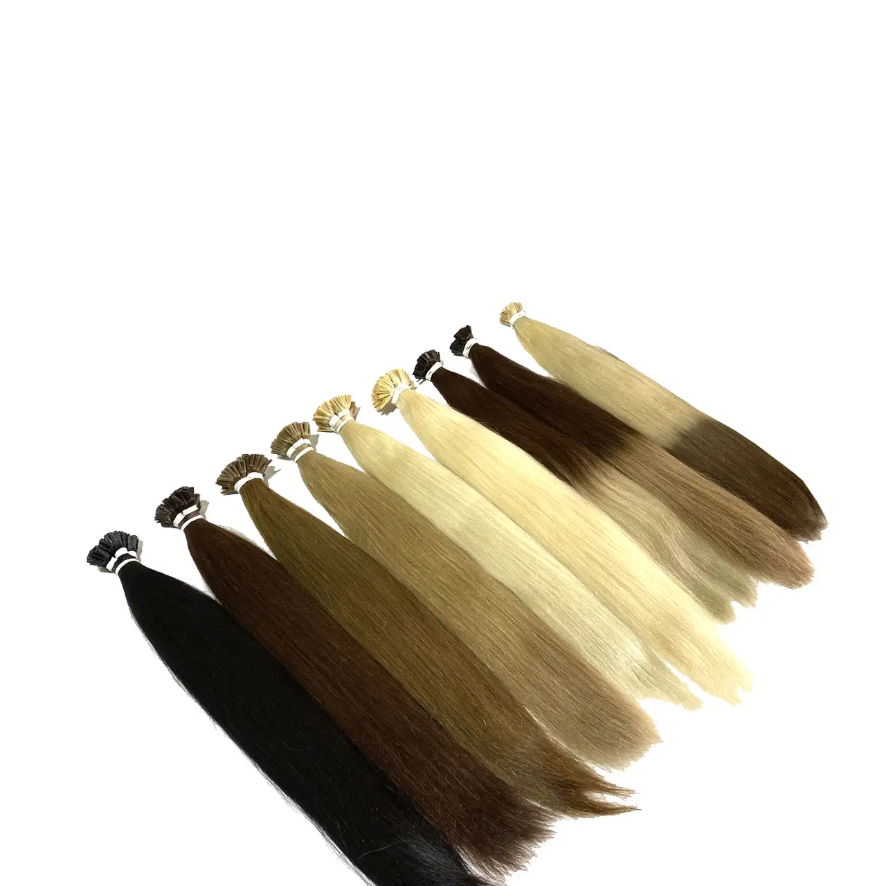 High Quality Nail Hair Extention U Tip Human Hair Extention Sale 100% Keratin Pre Bonded Ombre Color Human Hair Extension