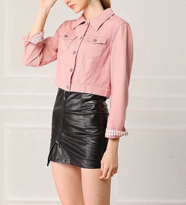 Veste en jean pour femme brodée Rivet Pearl Short Denim Jacket Coat - Product Image 4