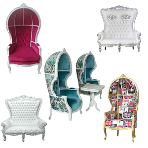 Silla de boda real del trono de la novia y el novio con respaldo alto mejor diseño Silla de fiesta de boda de alta calidad directo de fábrica Indonesia - Product Image 2
