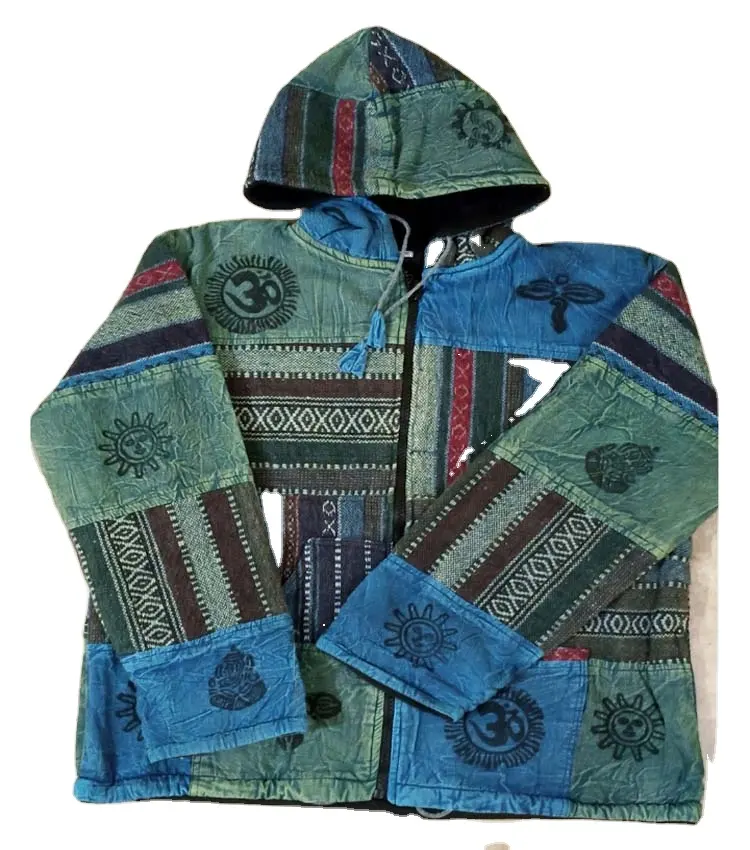 Unisex Winter Jacket Patchwork Patched Jacket With Inside Fleece Handmade Eco Friendly GC-AP-104