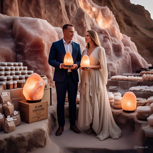 โคมไฟเกลือหิมาลัยธรรมชาติรับรอง GMP 2-3 kg วัสดุอินทรีย์สายไฟฟ้าหลอดไฟตกแต่งบ้านดอกไม้สัตว์ - Product Image 1