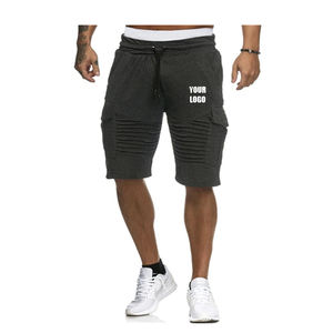 Pantalones cortos para correr de gimnasio personalizados al por mayor, ropa informal de mezcla de algodón con bolsillos, cintura media, cordón con puños, envío directo a granel - Product Image 1
