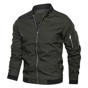 Vêtements personnalisés pour hommes, veste coupe-vent unie, imperméable et décontractée, poches OEM, vestes coupe-vent en Spandex, vente en gros - Product Image 1