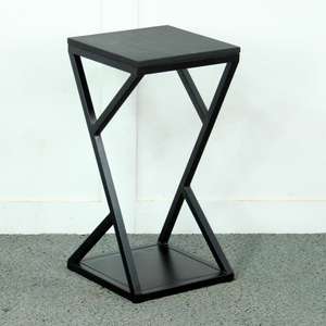 Solid Oak Wood & Iron Set Antique Style Two-Table <b>Nightstands</b> for Bedroom or Living Room Traditional Home Furniture - Product Image 5