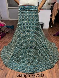Filet de travail à paillettes lourd moderne longueur au sol Lehenga Choli femmes 3M Flair 2.5M quatre côtés Butti bordure brodée 1.2M Choli - Product Image 5