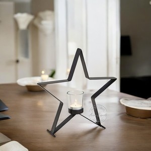 Portacandelitas de árbol de Navidad de Metal decorativo con diseño de corte intrincado perfecto para decoración festiva del hogar y brillo de mesa - Product Image 4