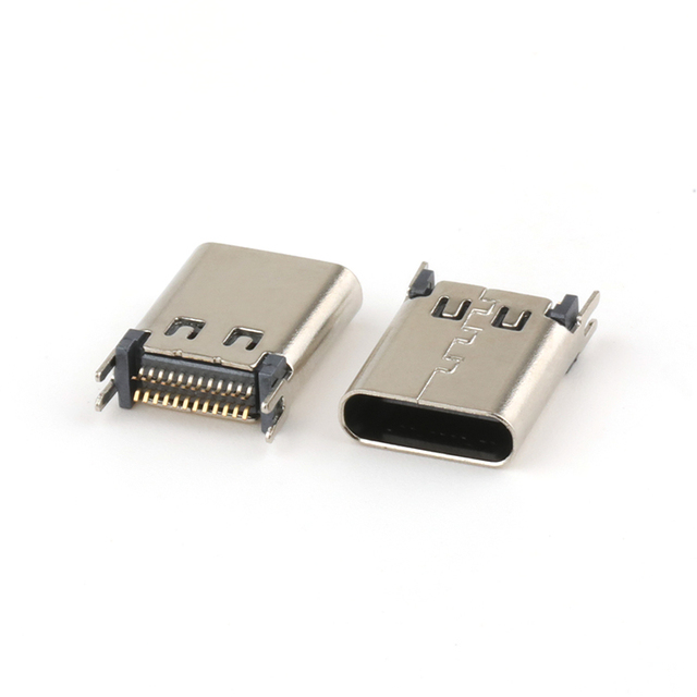 USB C Connector Dual Row DIP Type USB Type C Female 24Pin Receptacle Connector
